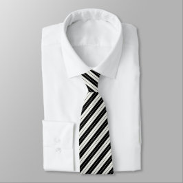Corbata Classic Black & White Diagonal Striped