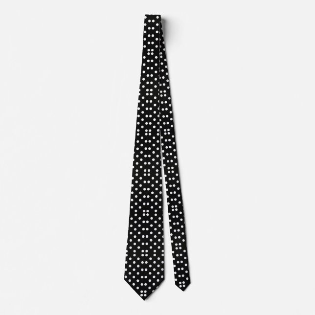 Corbata Classic Black & White Polka Dot (Anverso)