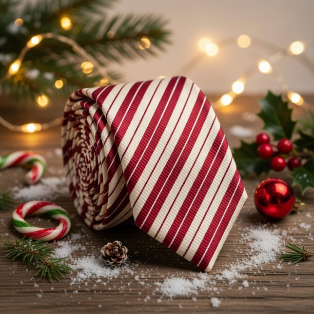 Corbata Classic Candy Cane Red & White Diagonal Striped (Subido por el creador)