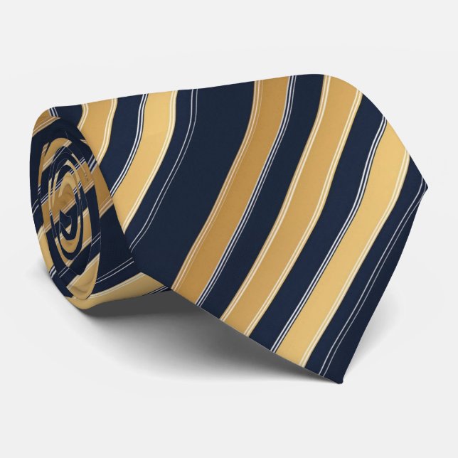 Corbata Classic Gold Black Horizontal Stripe (Enrollado)