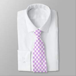 Corbata Classic light lavender checkerboard