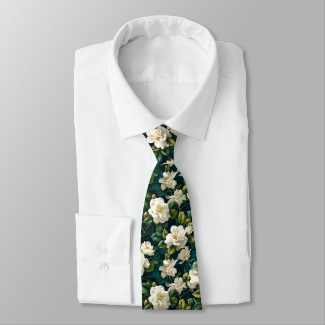 Corbata Classic Mens Fashion Gardenias Flower (Atado)