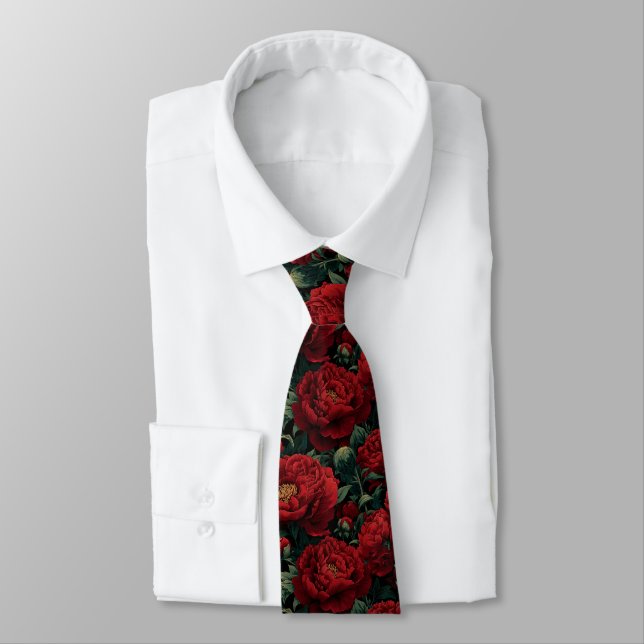 Corbata Classic Menswear Ties Peonies Flower (Atado)