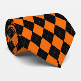 Corbata Classic Orange and Black Halloween Argyle
