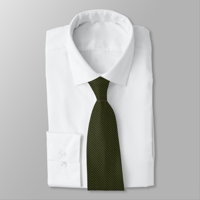 Corbata Classic Textured Elegance in Deep Moss (Atado)