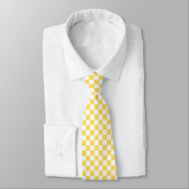 Corbata Classic visual yellow checkerboard