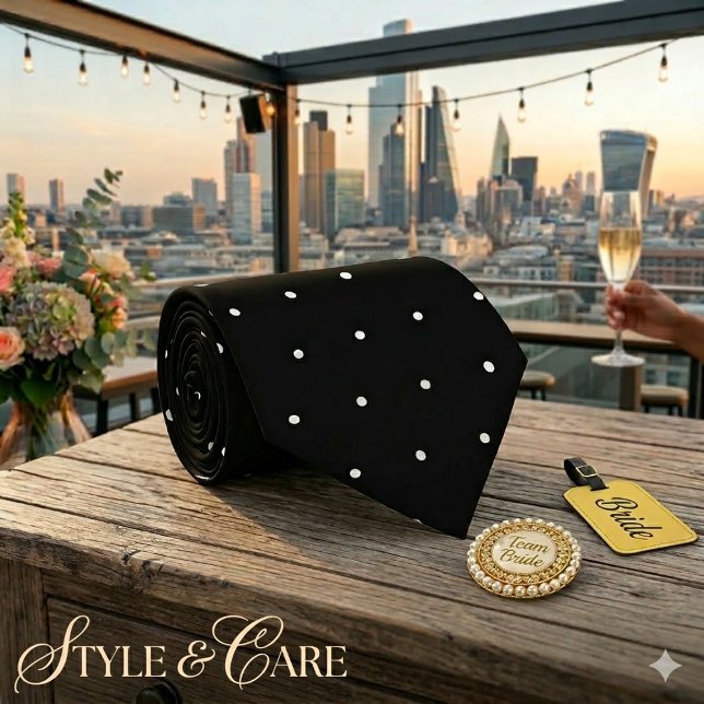 Corbata Classic White Polka Dot Pattern Black Formal (Classic White Polka Dot Pattern Black Formal Neck Tie)