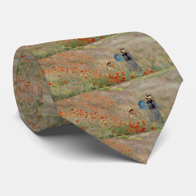 Corbata Claude Monet - Campo de amapolas (Enrollado)