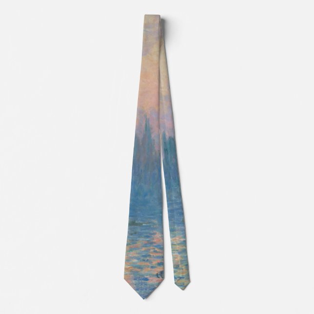 Corbata Claude Monet Casas del Parlamento Atardecer (Anverso)