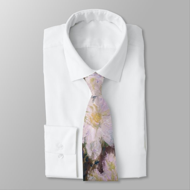 Corbata Claude Monet - Clemátide Blanca (Atado)