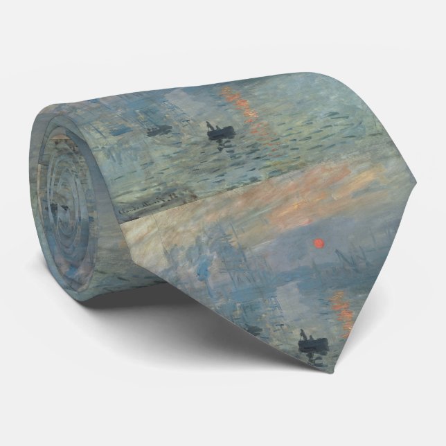 Corbata Claude Monet Impression Sunrise Soleil Levant (Enrollado)