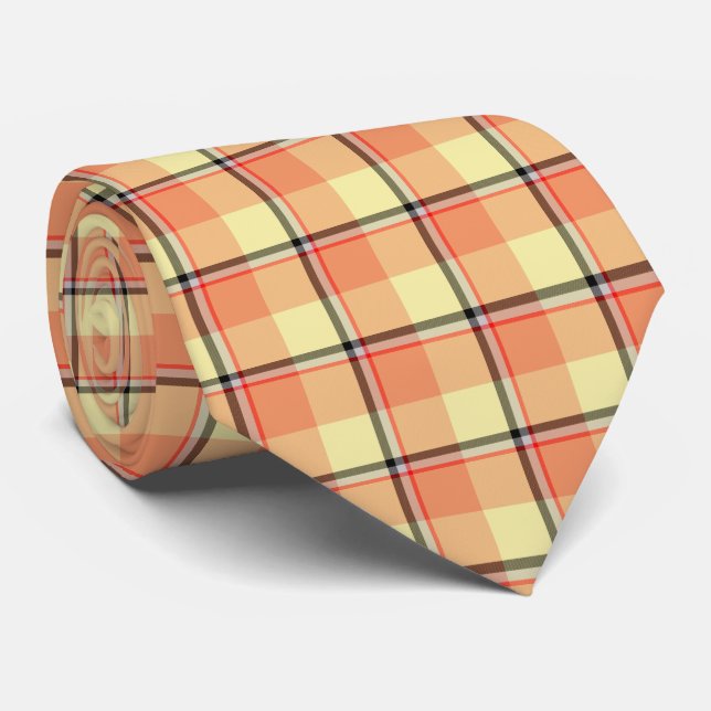 Corbata Claystone and Morning Mist Plaid Neck Tie (Enrollado)