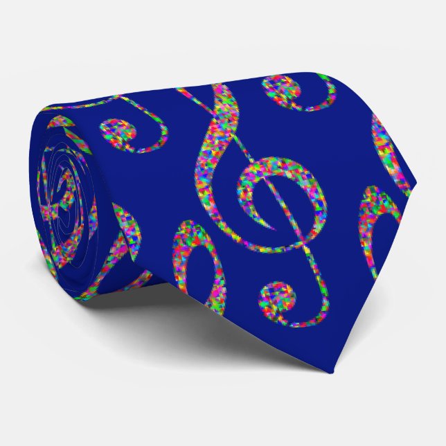 Corbata Clef de música en arcoíris (Enrollado)
