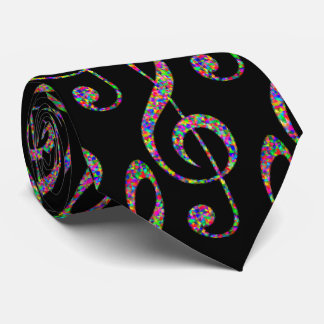 Corbata Clef de música en arcoiris