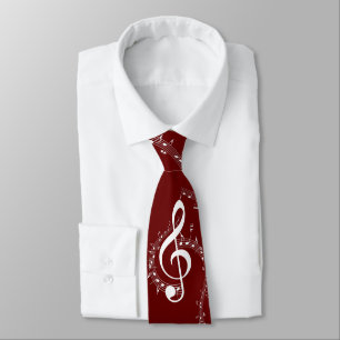 Corbata Climactic G Clef Music Red