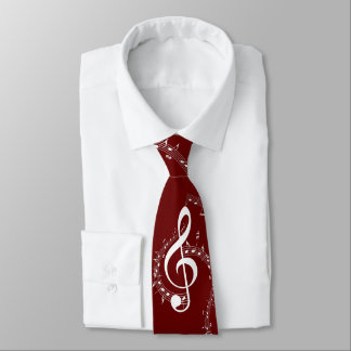 Corbata Climactic G Clef Music Red
