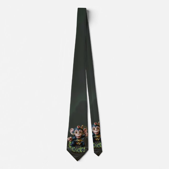 Corbata Clockwork Cavekeeper – El mono susurrante (Anverso)