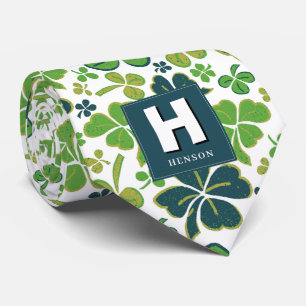 Corbata Clover Shamrock Monogrammed St. Patrick's Day