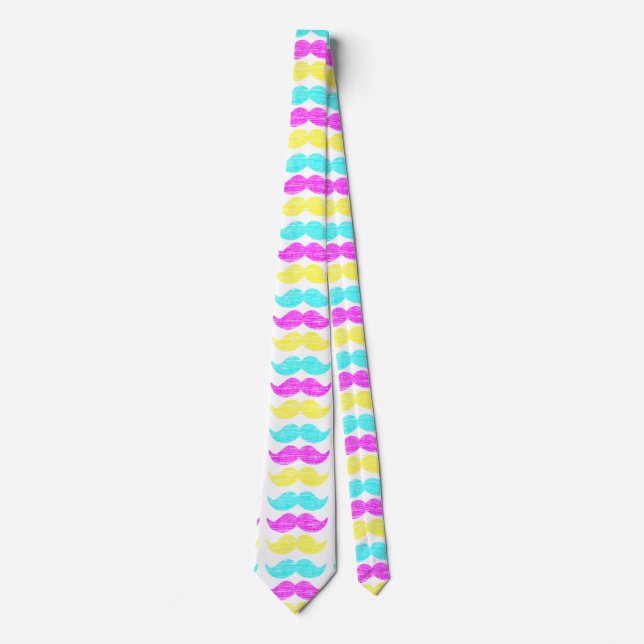 Corbata CMY Mustaches (estilo letterpress) (Anverso)