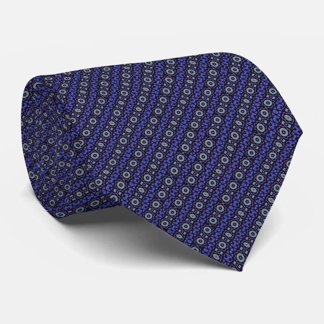 Corbata Cobalt Lattice Micro-Pattern – Tracked Series (Enrollado)