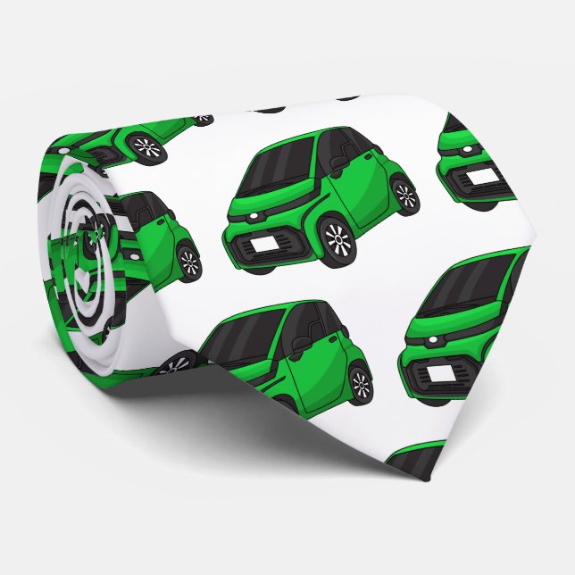 Corbata Coche de pequeño tamaño verde (Enrollado)