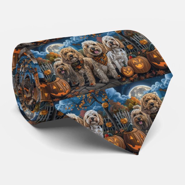 Corbata Cockapoo Halloween Spooky (Enrollado)