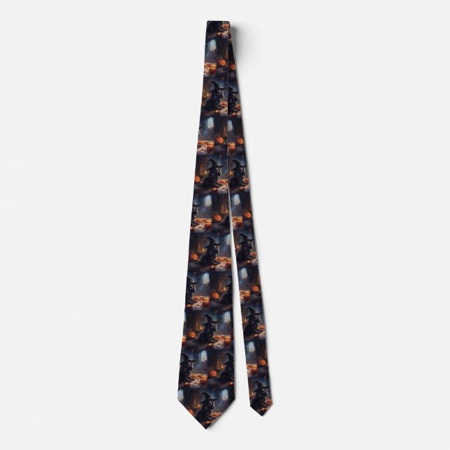 Corbata Cocker Spaniel Calabazas de Halloween Espeluznante (Anverso)
