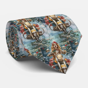 Corbata Cocker Spaniel en Motocicleta Navidad 