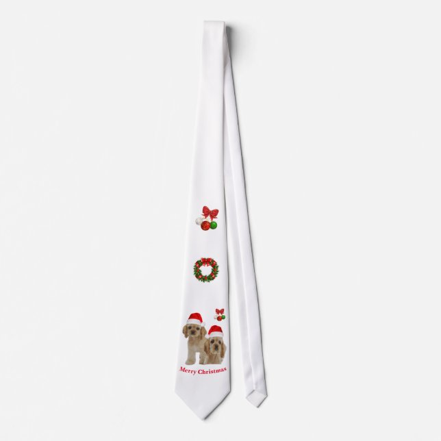 Corbata Cocker spaniel Navidad (Anverso)