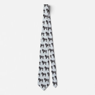 Corbata Cocker Spaniel negro y gris