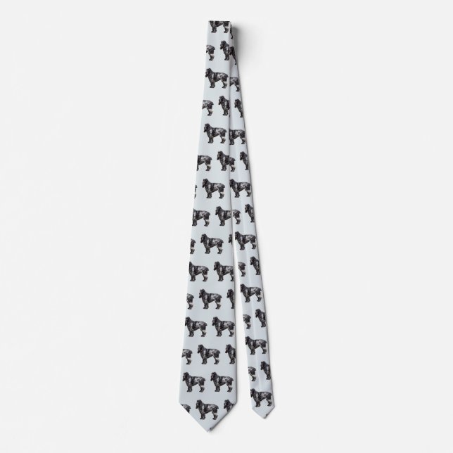 Corbata Cocker Spaniel negro y gris (Anverso)