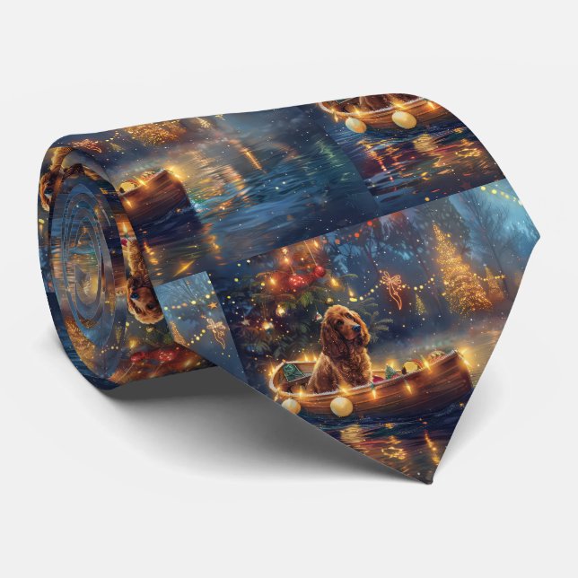 Corbata Cocker Spaniel Viaje Festivo de Navidad (Enrollado)