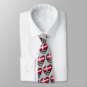 Corbata Código de país de Dinamarca Bandera Corazón Pin In