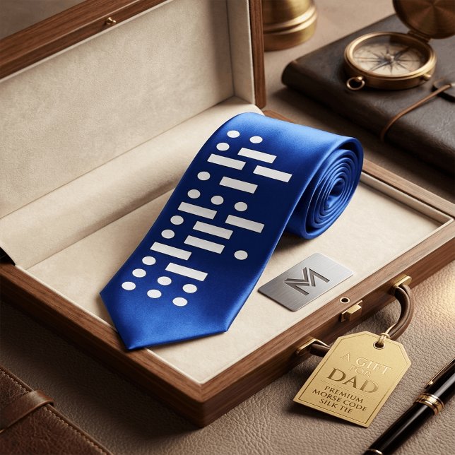 Corbata Código Morse "Soy un Sabelotodo" Divertido Azul Ge (Subido por el creador)