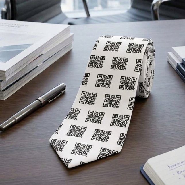 Corbata Código Qr Personalizado Patrón Promocional  (Subido por el creador)