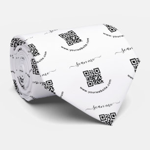 Corbata Código QR y texto personalizado