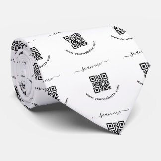Corbata Código QR y texto personalizado
