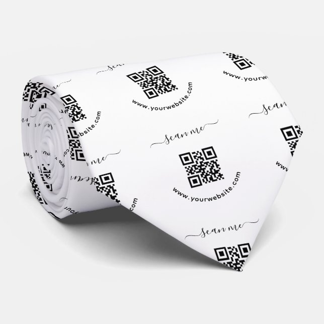 Corbata Código QR y texto personalizado (Enrollado)