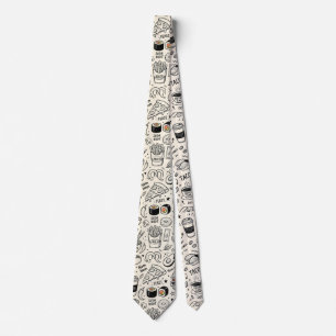 Corbata Coffee & Café Doodle Pattern –Cute Hand Drawn Food