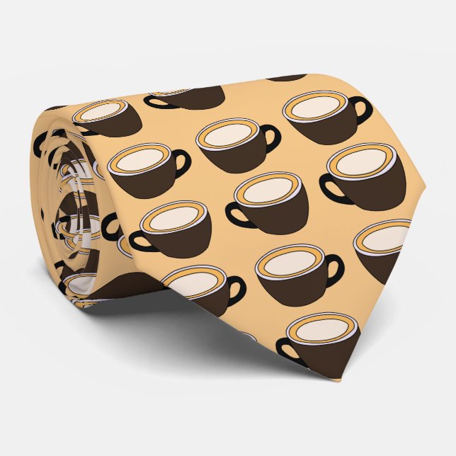 Corbata Coffee Cup Pattern (Enrollado)