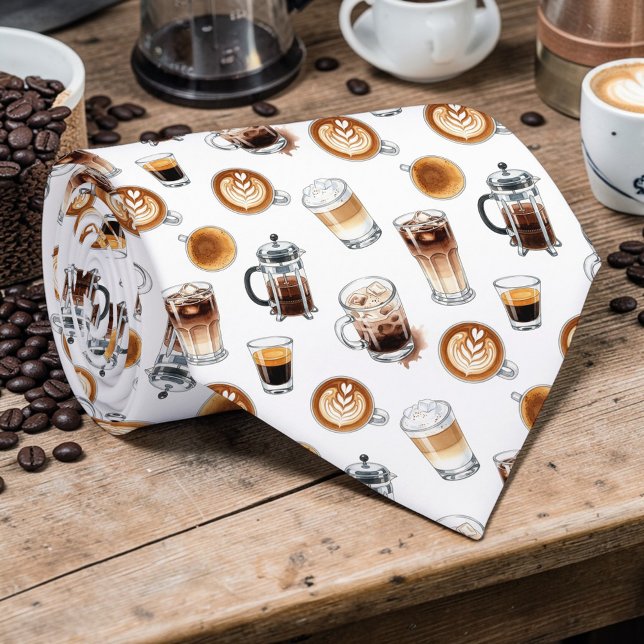 Corbata Coffee Latte Lovers Custom Necktie (Subido por el creador)