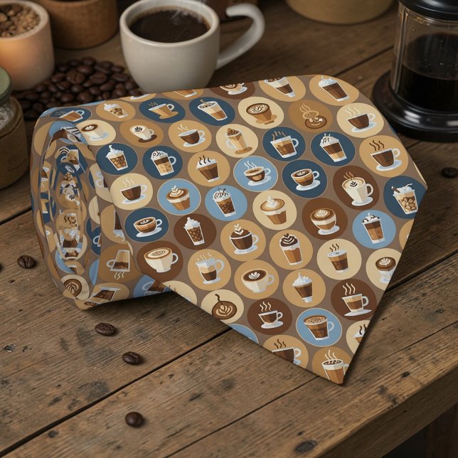 Corbata Coffee Latte Lovers Custom Necktie (Subido por el creador)