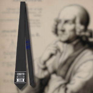 Corbata Cogito ergo sum - frase latina -negro