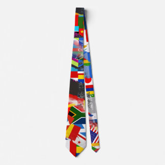 Corbata Colaje abstracto de bandera global mundial