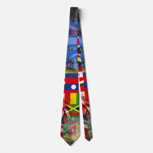 Corbata Colaje abstracto de bandera mundial con efecto de