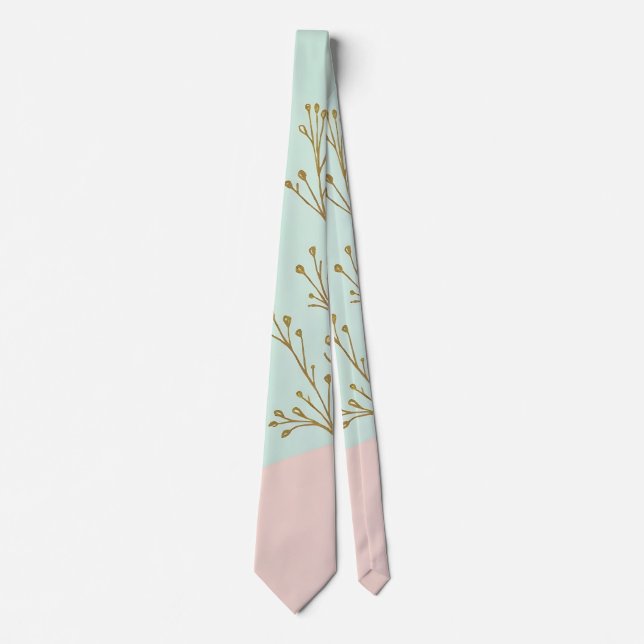 Corbata Colección Abstracta de Moda Rosa Mint (Anverso)