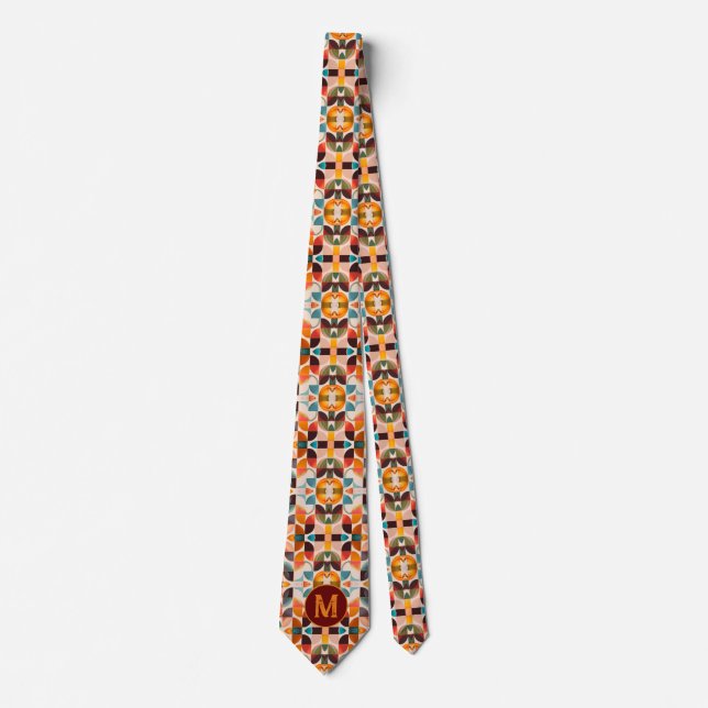 Corbata Colección de cuadrados abstractos retro popular (Anverso)