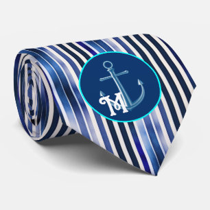 Corbata Colección de franjas de barco azul de la marina po