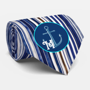 Corbata Colección de franjas de barco de moda azul de la m