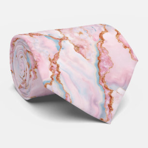 Corbata Colección de oro rosa azul trendy de Marble Agate